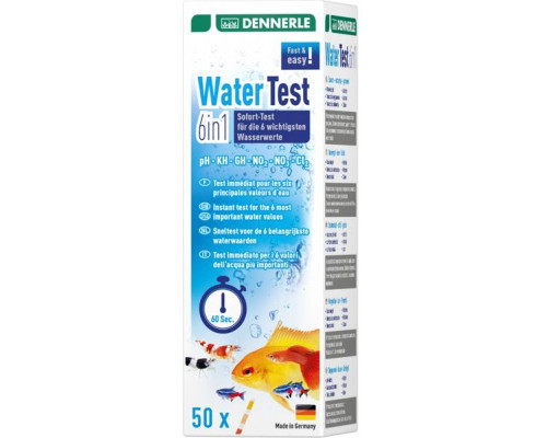 Тест для аквариумной воды Dennerle WaterTest 6 in 1, мгновенный