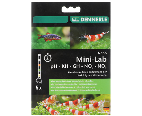 Набор тестов для аквариумной воды Dennerle Nano MiniLab, 5 шт