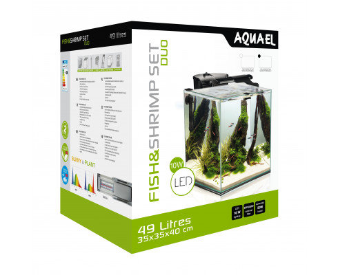 Аквариум AQUAEL FISH & SHRIMP SET DUO куб, 49л