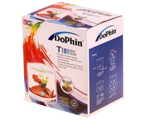 Аквариумный набор с голубой подсветкой KW Zone Dophin T101, 1,4 л 