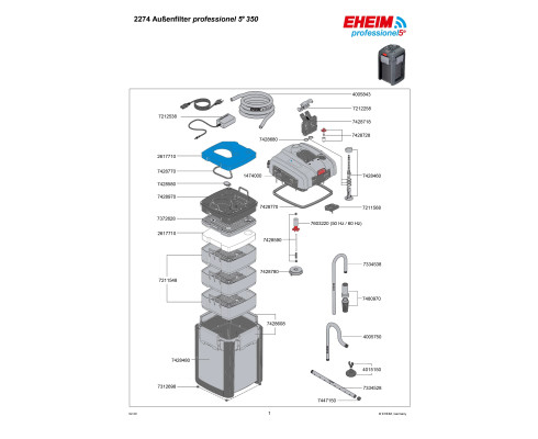 Внешний фильтр Eheim Professionel 5e 350 WiFi с беспроводным управлением