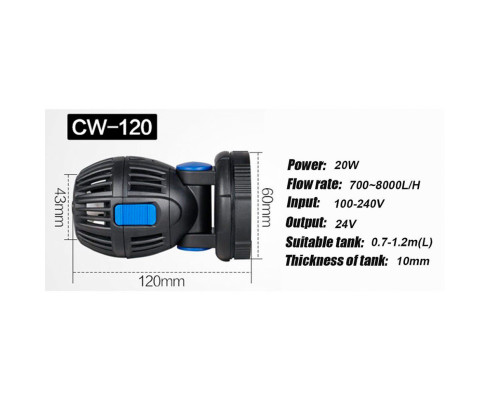 Помпа течения с пультом управления Sunsun CW-120