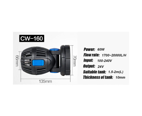 Помпа течения с пультом управления Sunsun CW-160
