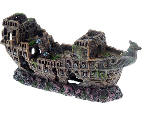 Декорация для аквариума Barbus "Лодка" 25x7,5x10,5 см 
