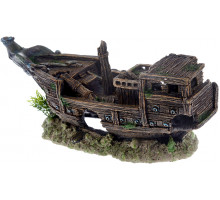 Декорация для аквариума Barbus "Лодка" 32x13x16 см