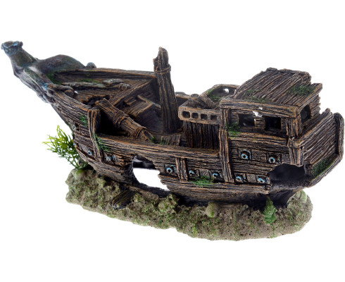 Декорация для аквариума Barbus "Лодка" 32x13x16 см