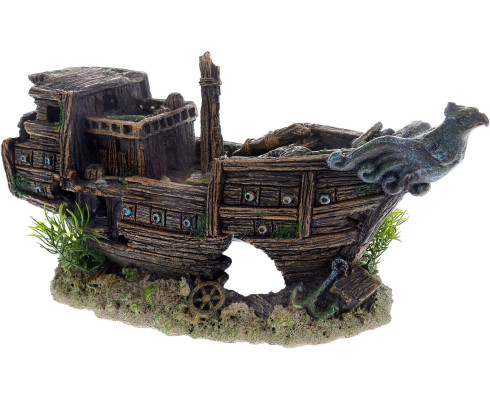 Декорация для аквариума Barbus "Лодка" 32x13x16 см