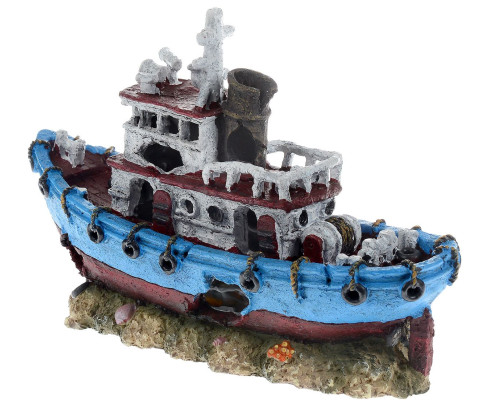 Декорация для аквариума Barbus "Лодка" 30,5x12x20 см