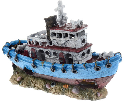Декорация для аквариума Barbus "Лодка" 30,5x12x20 см