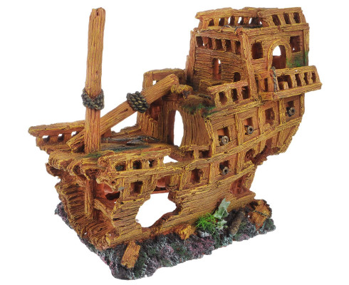 Декорация для аквариума Barbus "Фрегат" золотистый 100x28,5x38 см