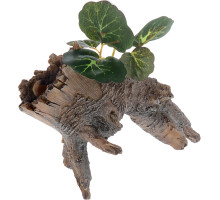 Декорация для аквариума Barbus "Коряга с растением", 14,5x8,5x12,5 см