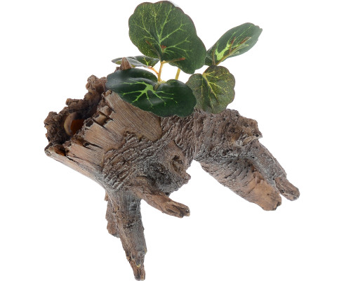 Декорация для аквариума Barbus "Коряга с растением", 14,5x8,5x12,5 см