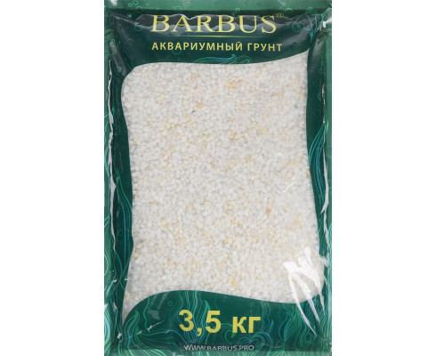 Грунт Barbus мраморная крошка, цвет: белый, 2 - 5 мм, 3,5 кг