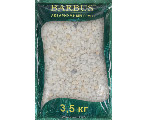 Грунт Barbus мраморная крошка, цвет: белый, 5 - 10 мм, 3,5 кг