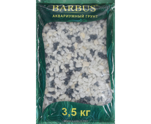 Грунт Barbus Микс, каменная крошка, цвет: черный, белый, 5 - 10 мм, 3,5 кг