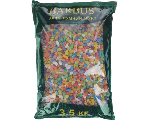 Грунт Barbus Микс, каменная крошка, цвет: cиний, зеленый, желтый, 5 - 10 мм, 3,5 кг