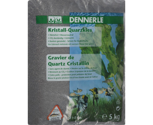 Грунт Dennerle Kristall-Quarz природный темно-серый, 1-2 мм, 5 кг