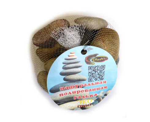 Галька полированная Микс 1, 3-5 см, 1 кг