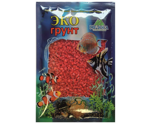 Грунт мраморная крошка, красная (блестящая), 2-5 мм 1 кг