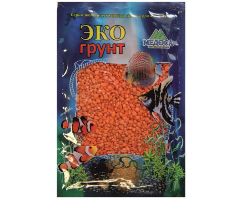Грунт мраморная крошка, оранжевая (блестящая), 2-5 мм 1 кг