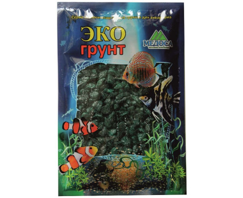 Грунт мраморная крошка, изумрудная (блестящая), 5-10 мм 1 кг