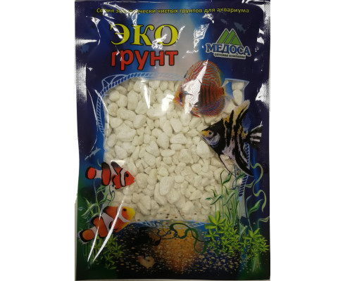 Грунт Белое море, мрамор окатанный, 5-10 мм 7 кг