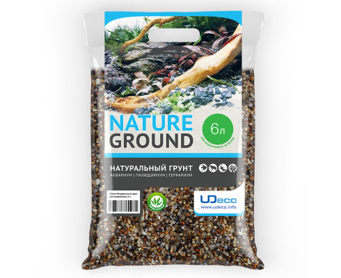 Грунт UDeco River Amber Янтарный гравий, 2-5 мм, 6 л (10 кг)
