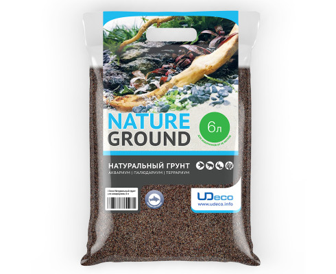 Грунт UDeco River Brown Коричневый песок, 0,1-0,6 мм, 6 л (10 кг)