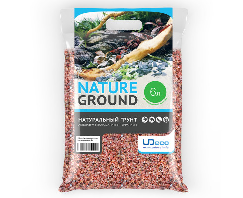Грунт UDeco River Pink Розовый гравий, 3-4 мм, 6 л (10 кг)