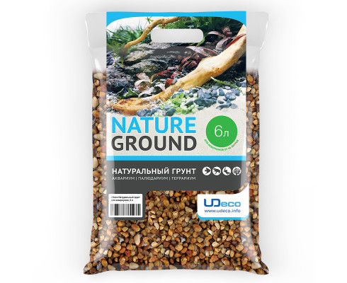 Грунт UDeco River Yellow Желтый гравий, 6-9 мм, 6 л (10 кг)