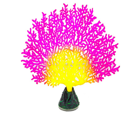 Флуоресцентная аквариумная декорация GLOXY Коралл веерный розовый
