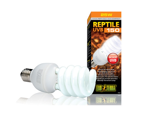 Лампа ультрафиолетовая Exo Terra Reptile UVB150 Repti Glo 10.0 Compact T10, 25Вт