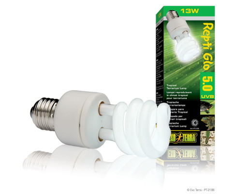 Лампа ультрафиолетовая Exo-Terra Reptile UVB100 Repti Glo 5.0 Compact T10, 13Вт