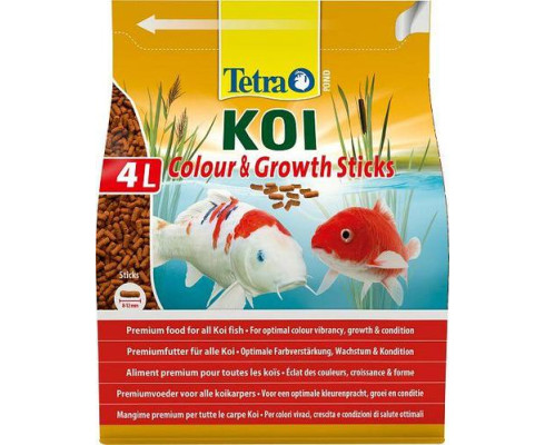 Корм для прудовых рыб Tetra Pond Koi Color&Grouth Sticks, 4 л